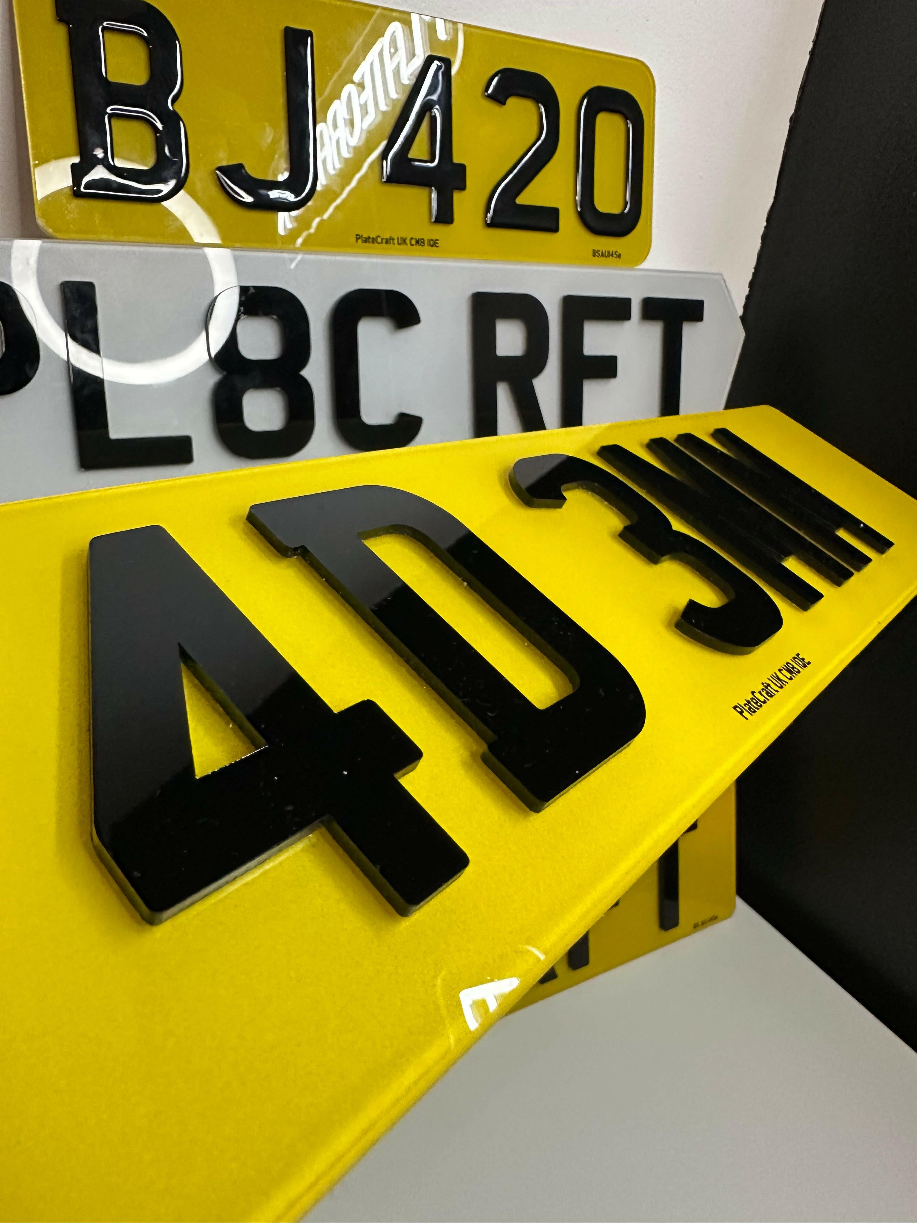 4D 3mm number plates