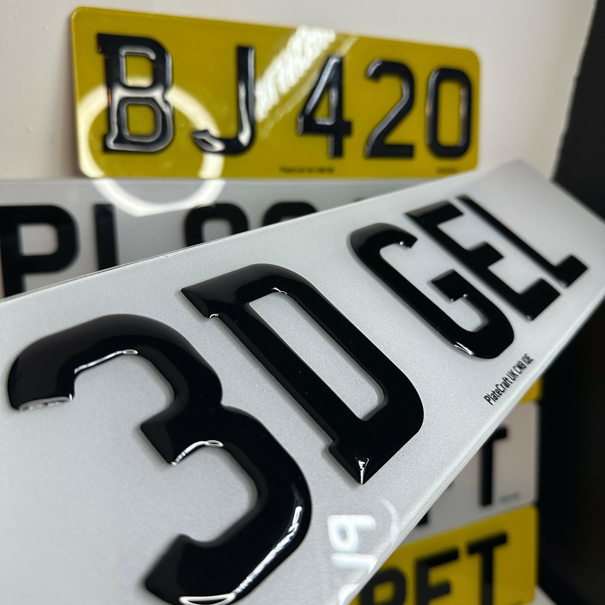 3D gel number plates