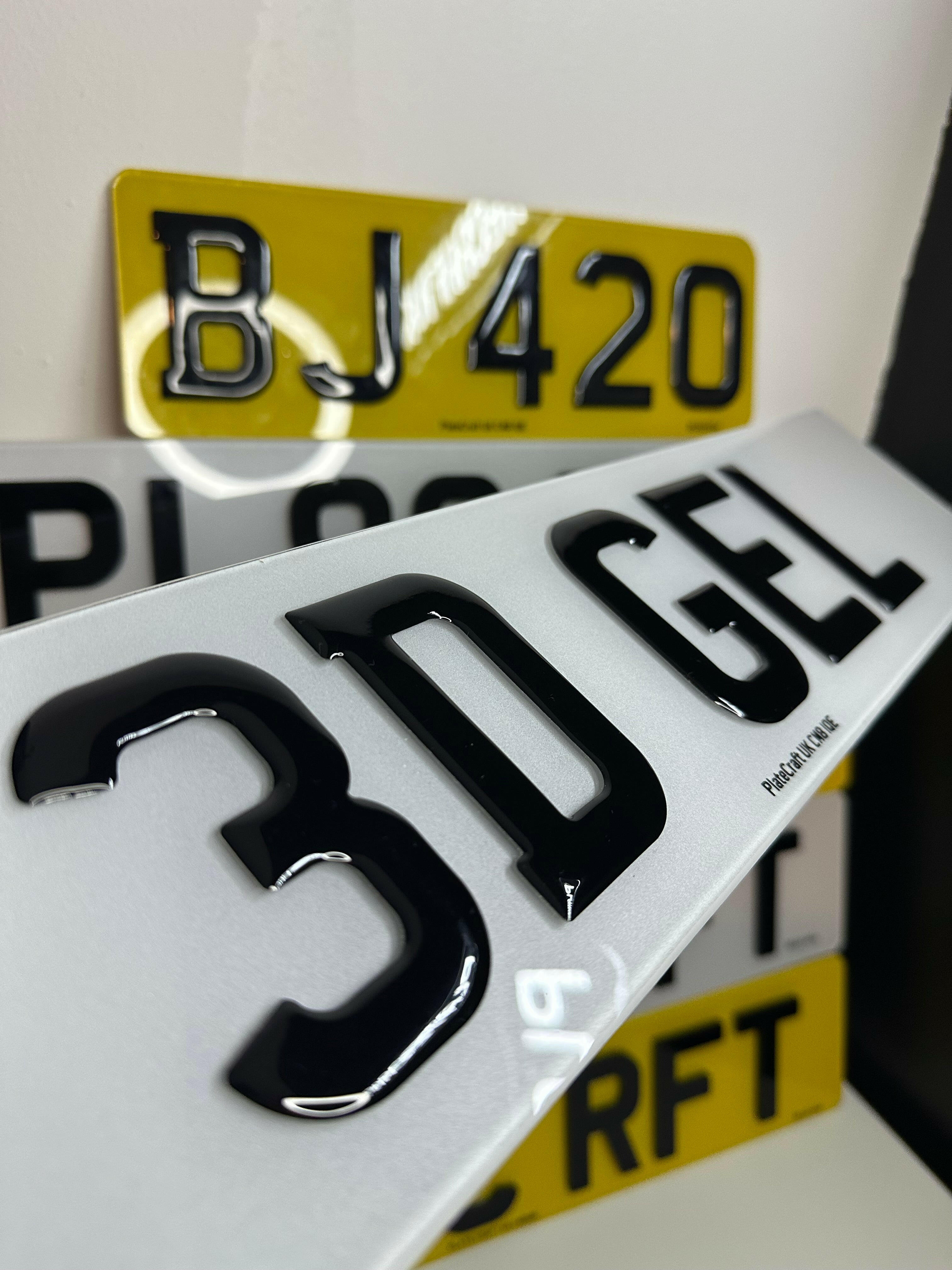 3D gel number plates