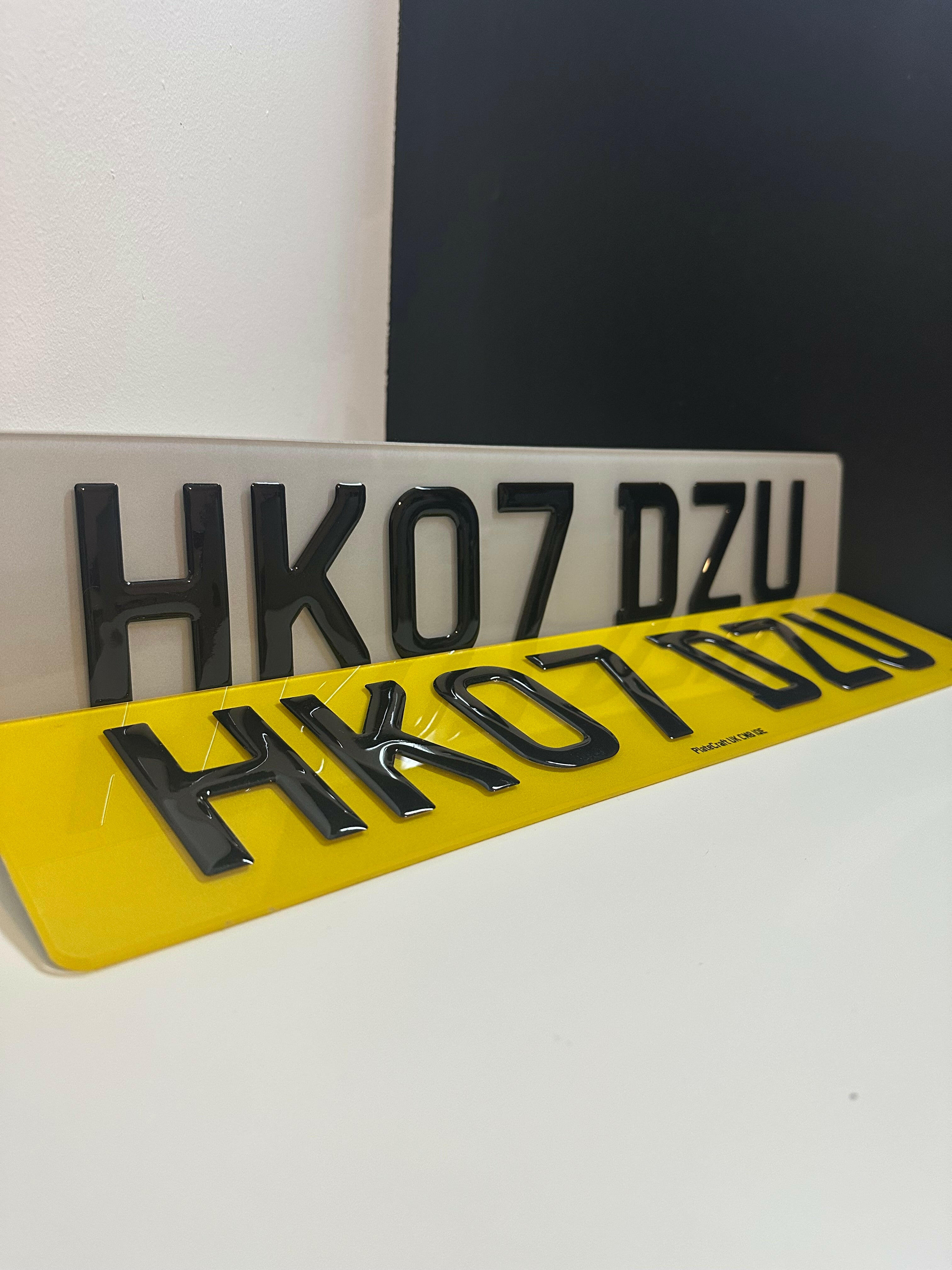 3D number plates