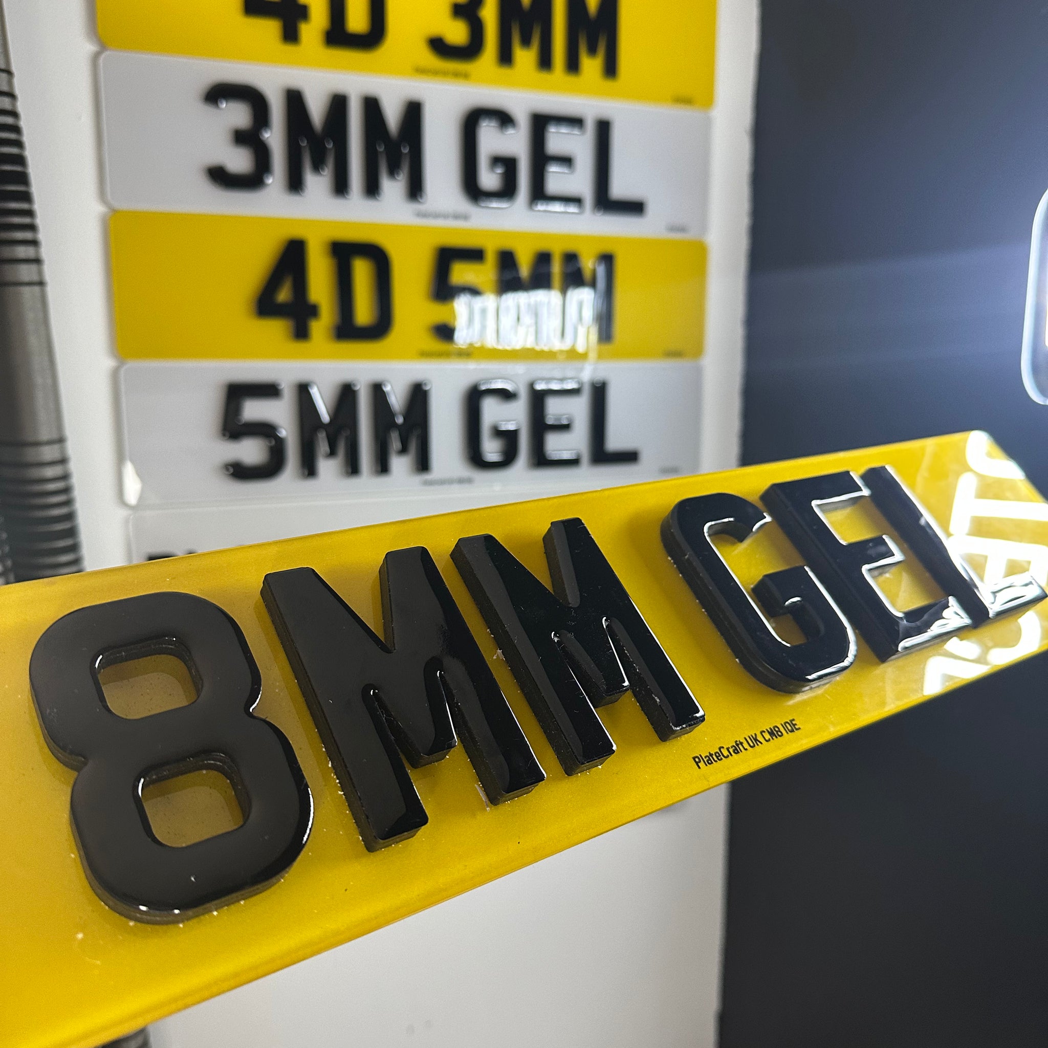 4D 8MM Gel number plates