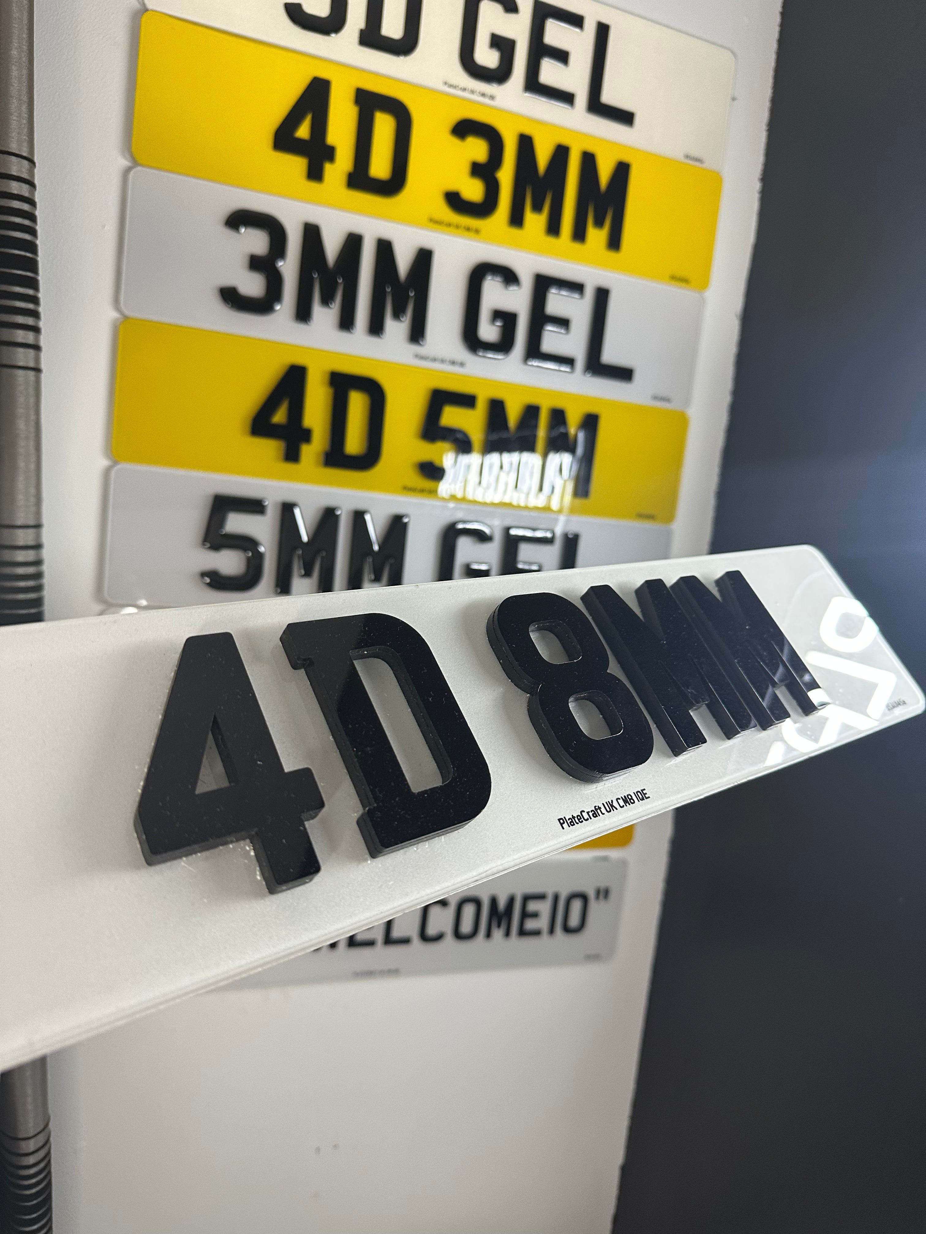 4D 8mm number plates 
