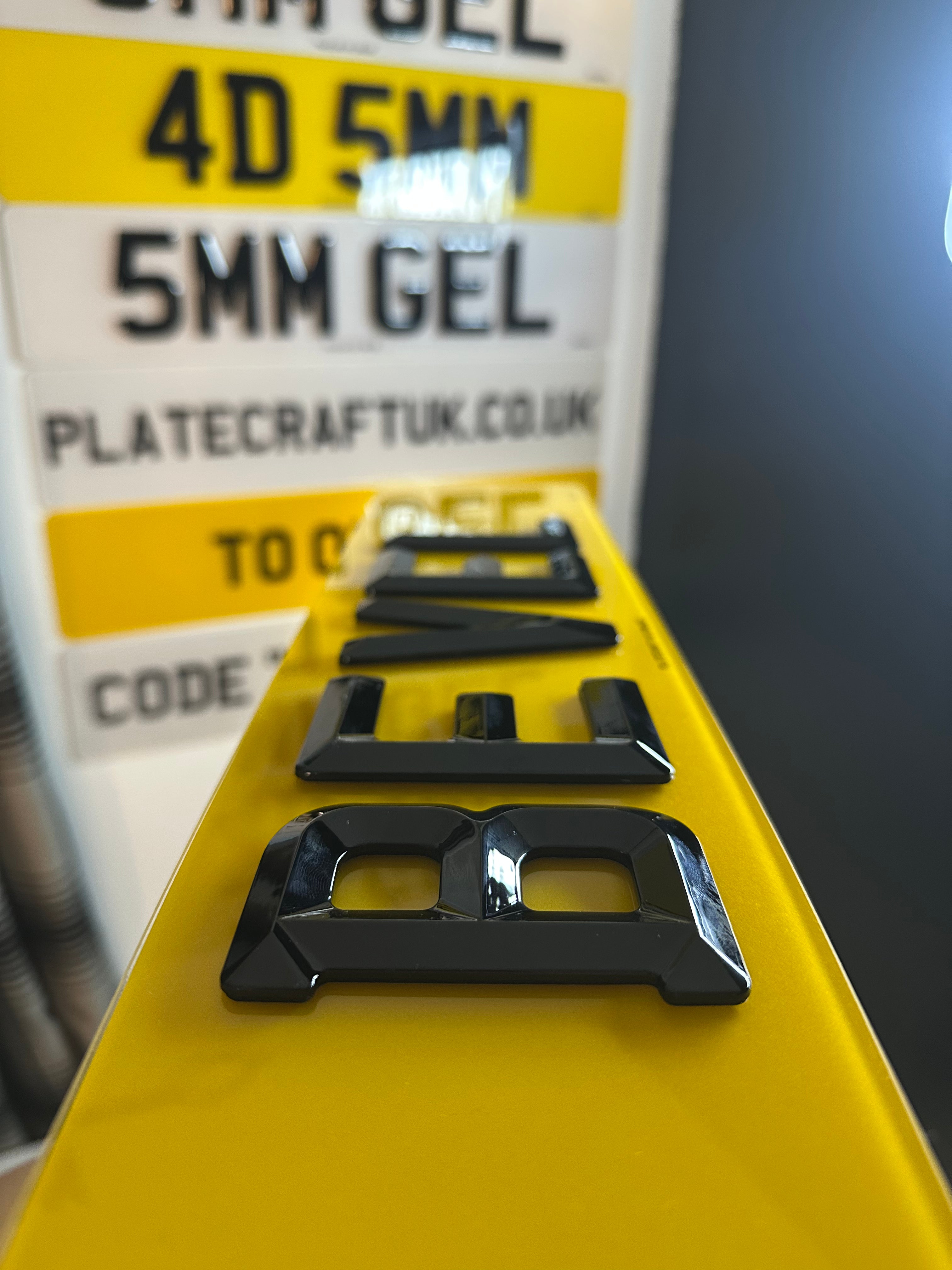 4D bevel number plates