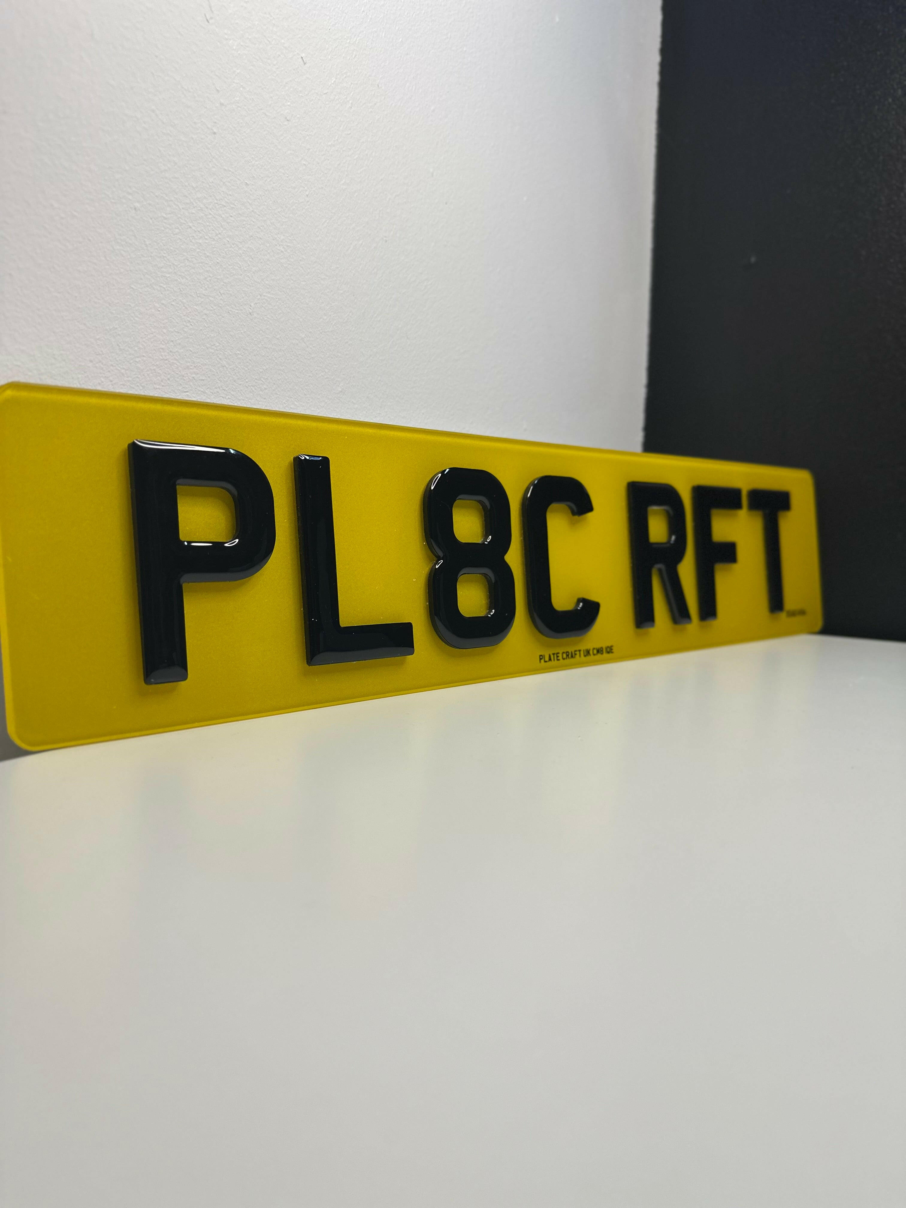4D 3MM Gel Number plates