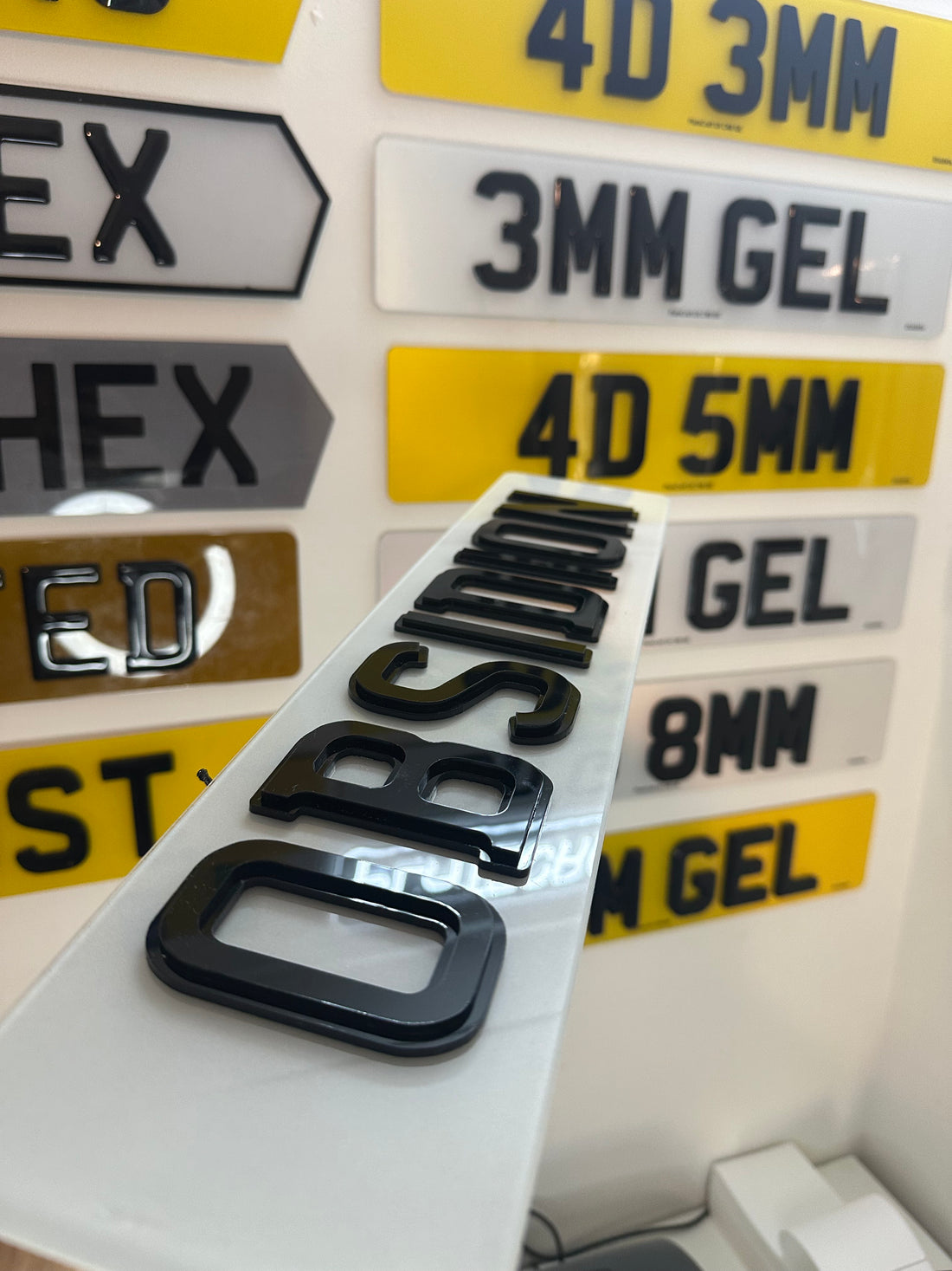 4D OBSIDION GLOSS NUMBER PLATES