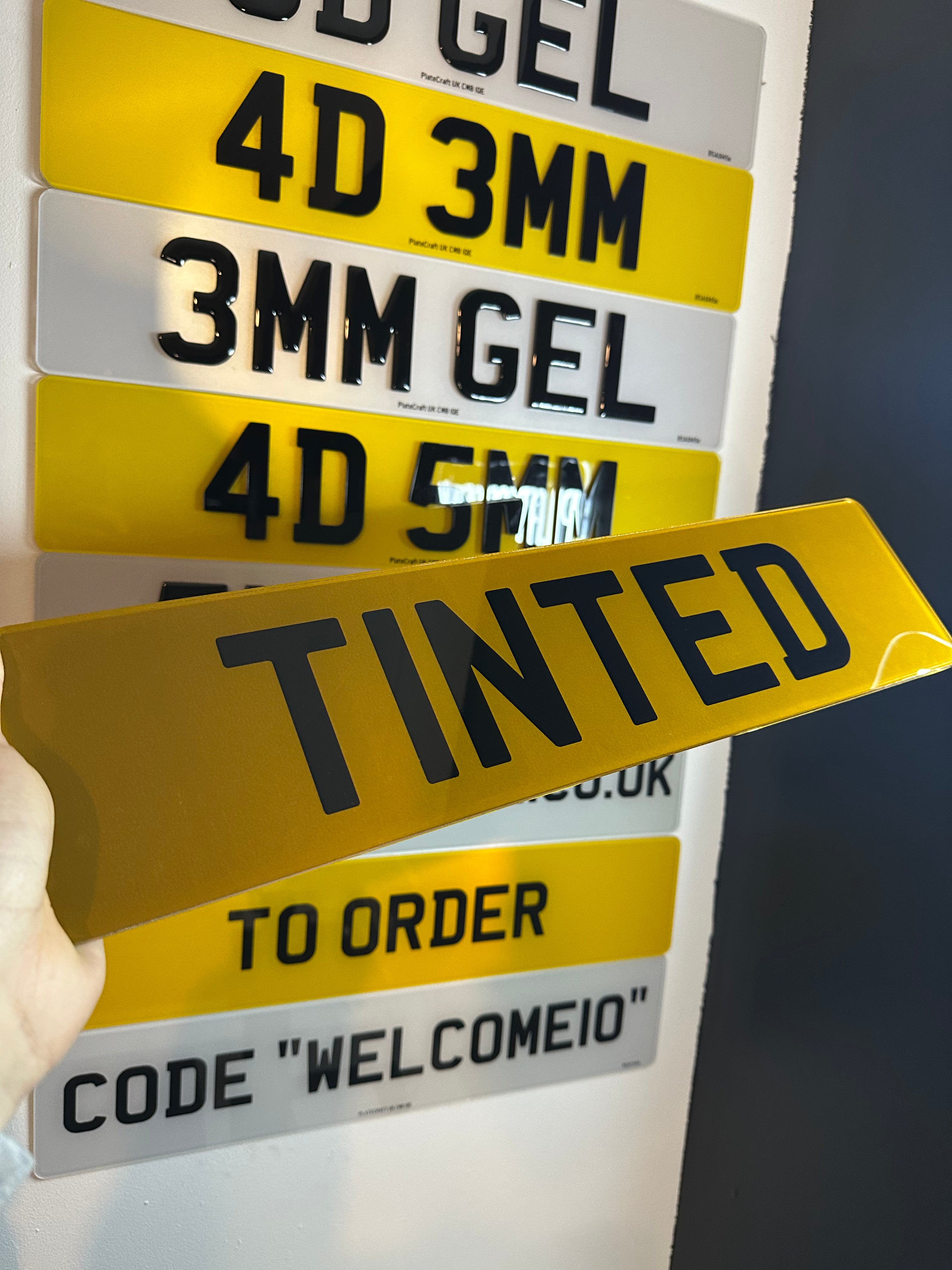 tinted number plates